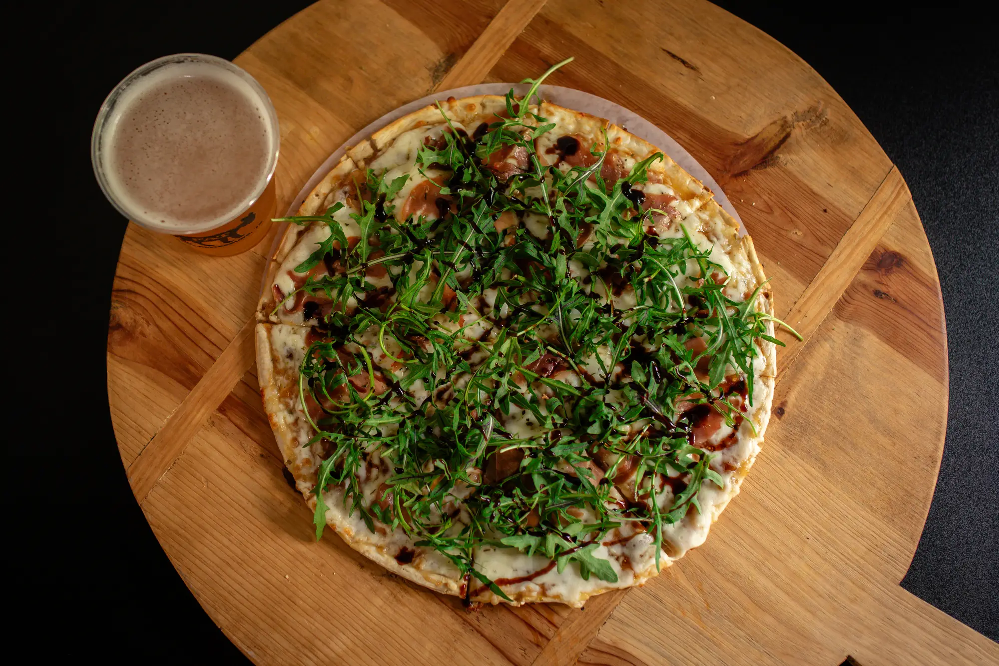 Pizza and beer available at Fat Ass off The Ranch