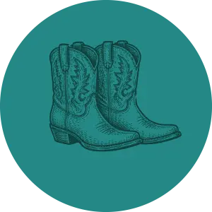 Boots-Teal Cowboy boots icon